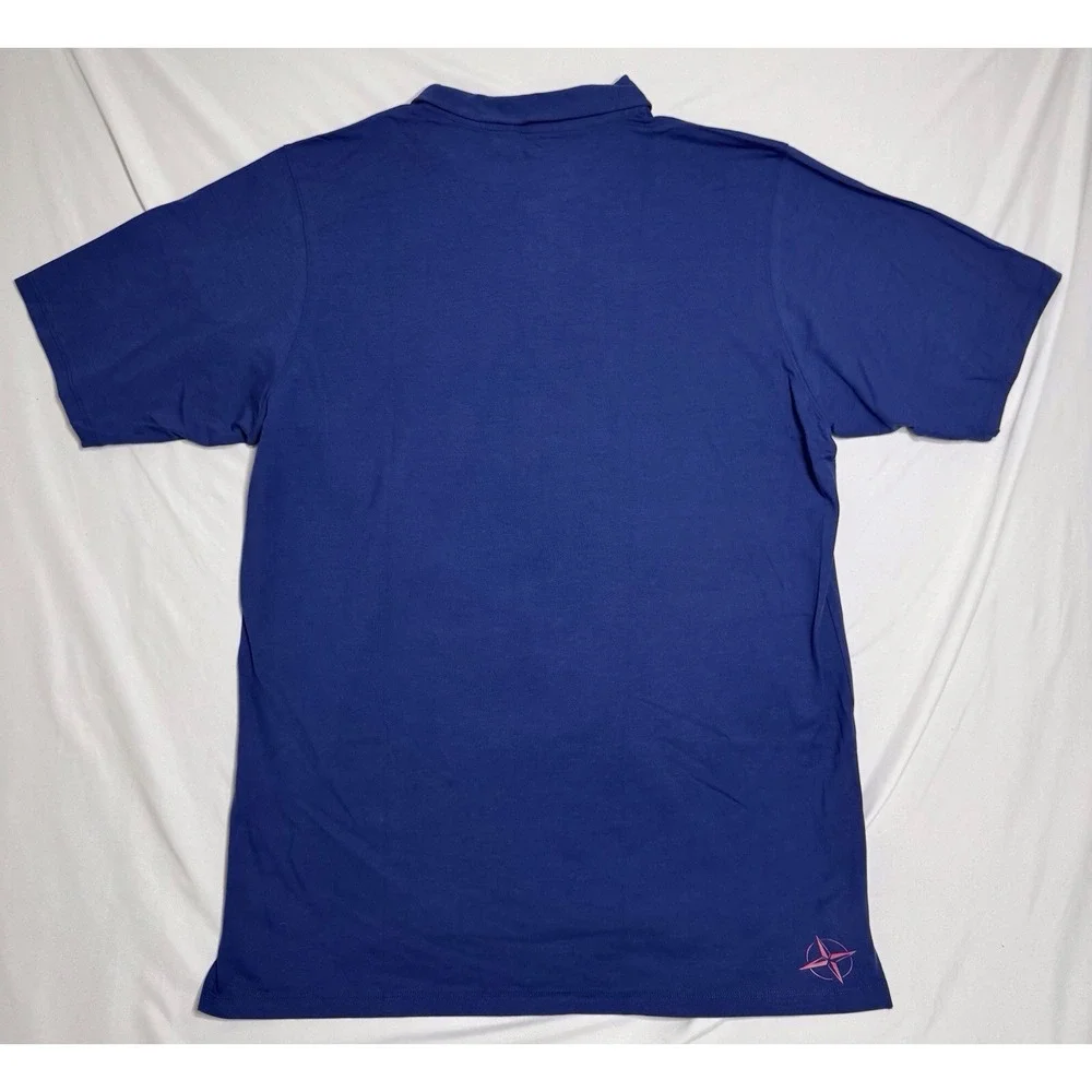 NWT B. Draddy Blue Polo Sterling Capital‎ Golf Shirt USA Mens Large